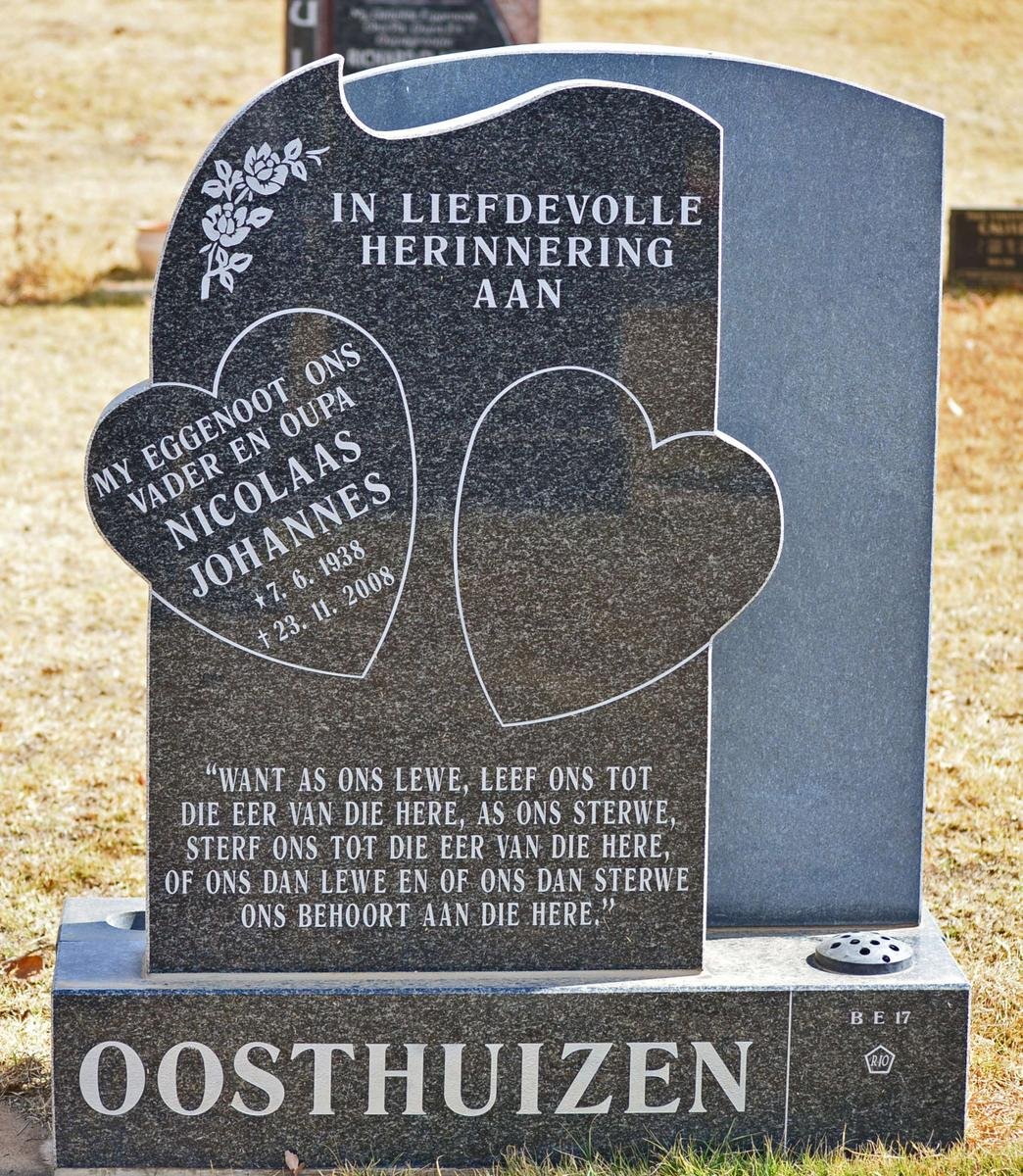 OOSTHUIZEN Nicolaas Johannes 1938-2008