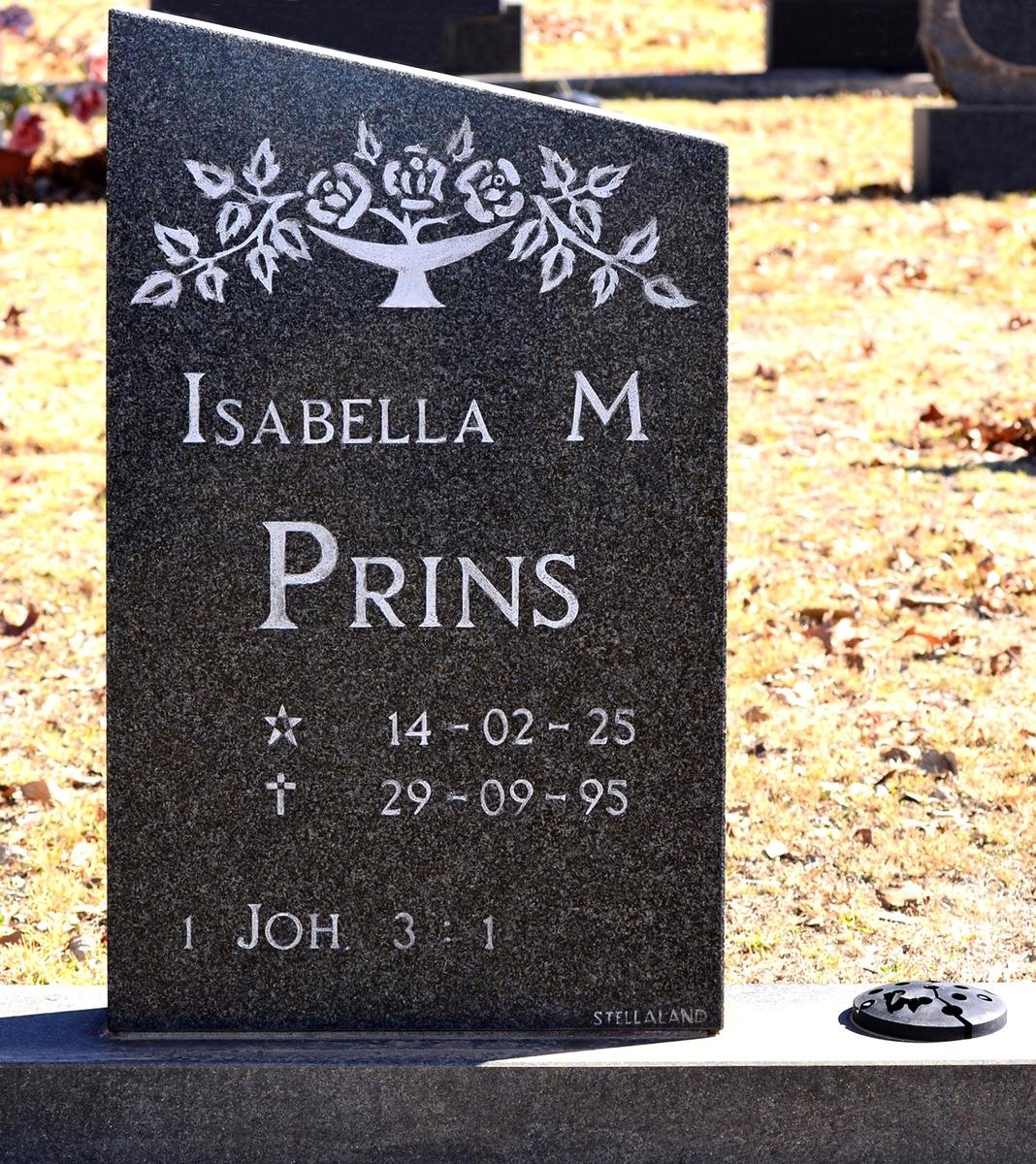 PRINS Isabella M. 1925-1995