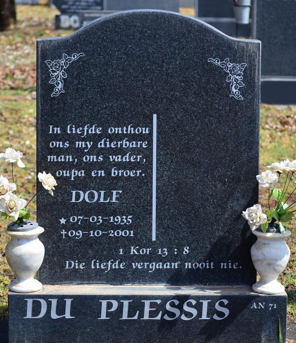 PLESSIS Dolf, du 1935-2001