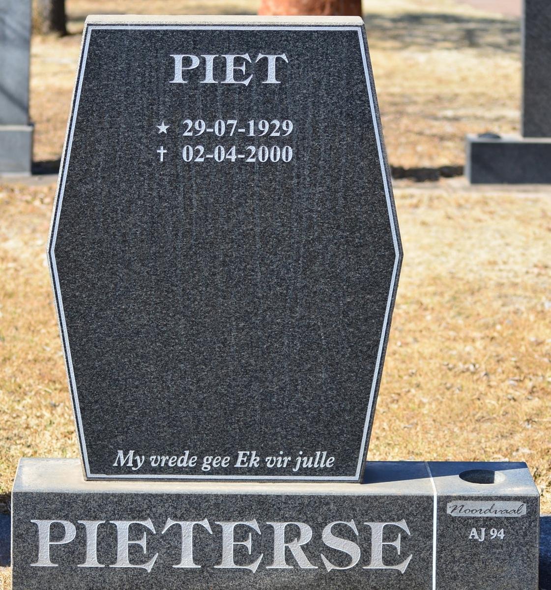PIETERSE Piet 1929-2000