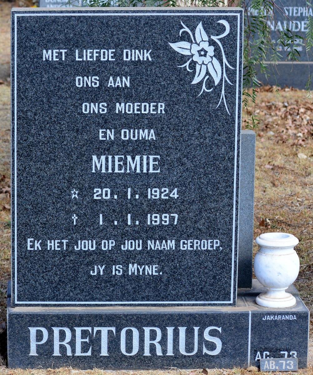 PRETORIUS Miemie 1924-1997