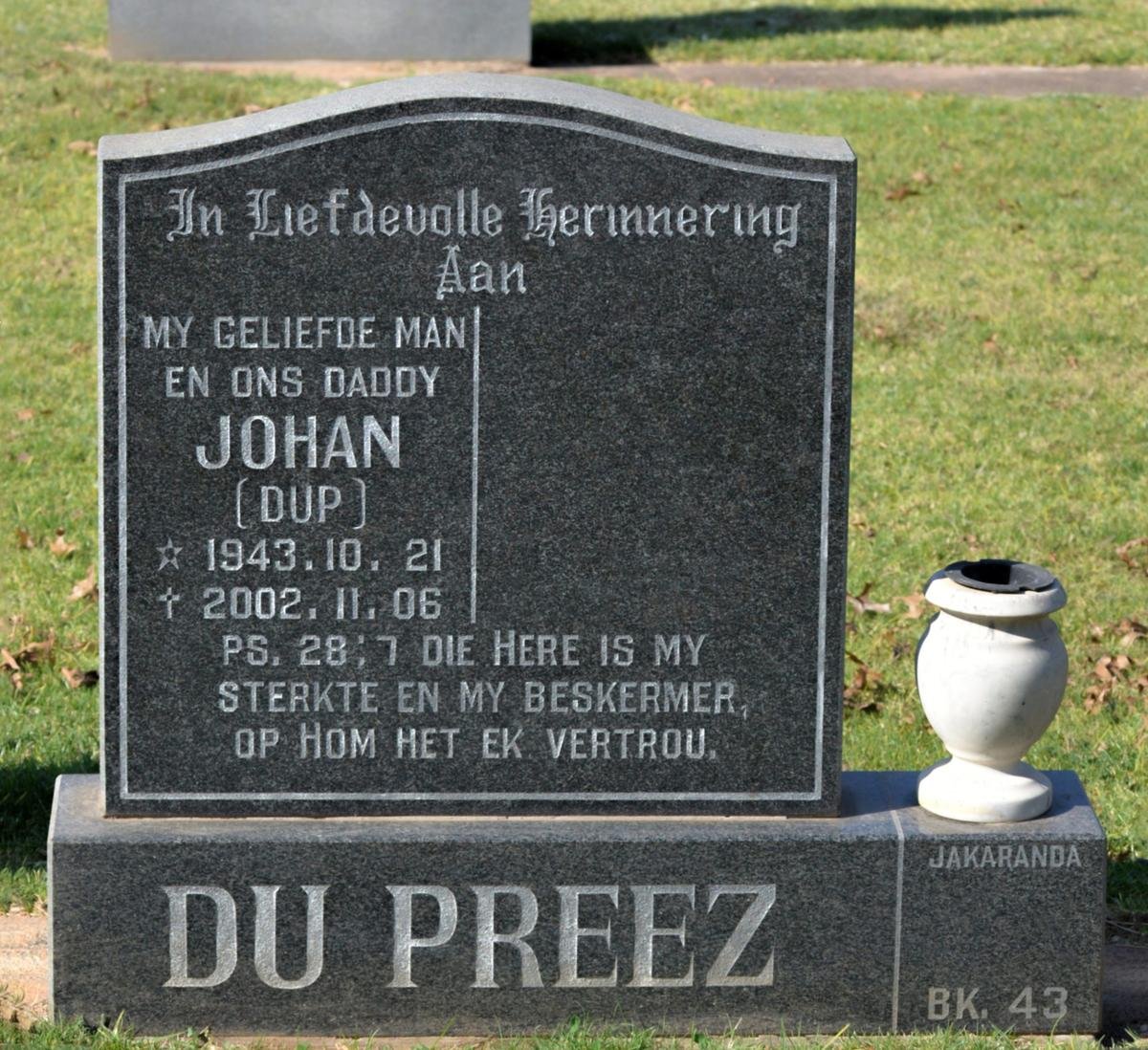 PREEZ Johan, du 1943-2002