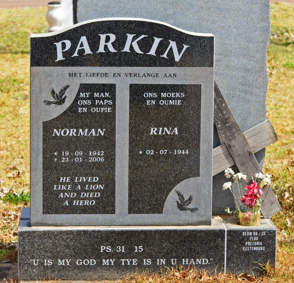 PARKIN Norman 1942-2006 &amp; Rina 1944-