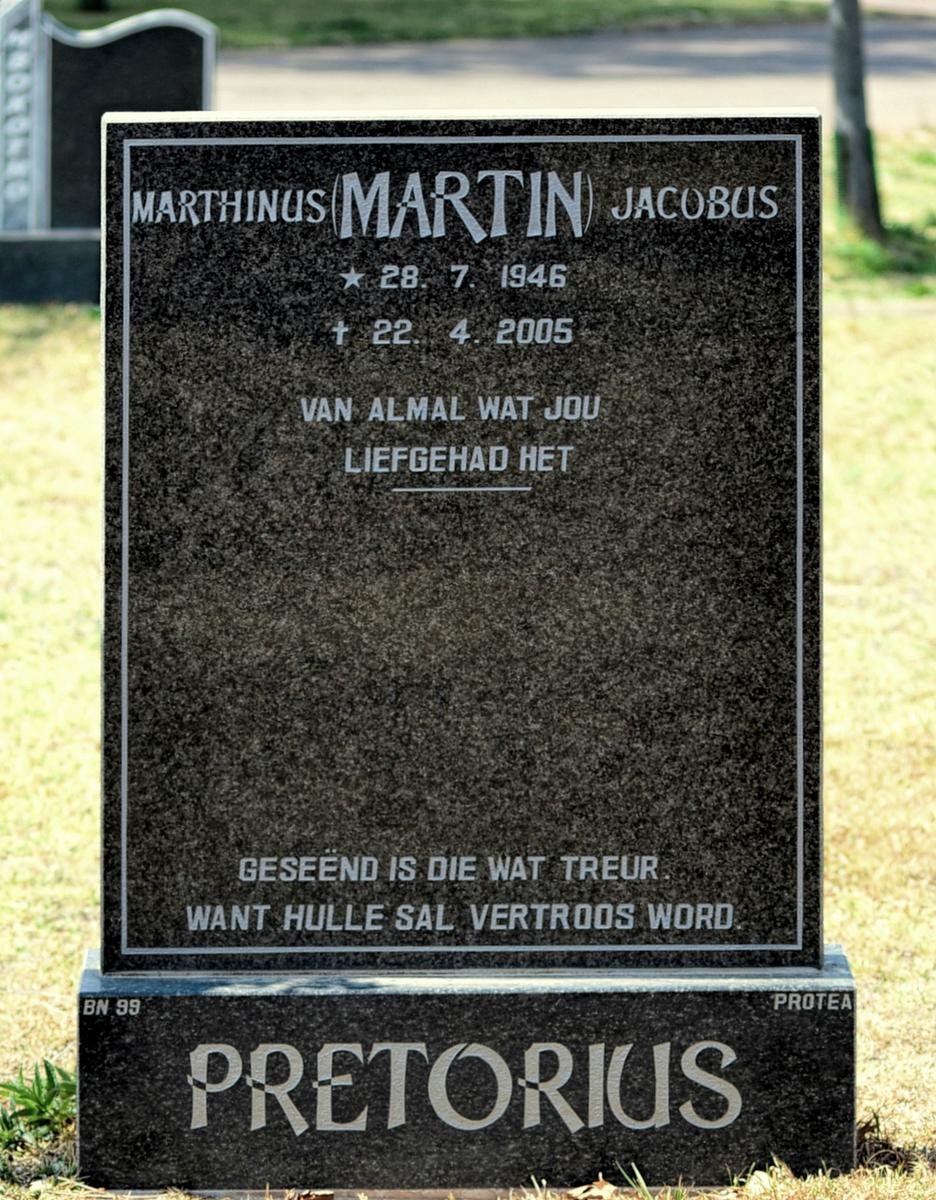 PRETORIUS Marthinus Jacobus 1946-2005