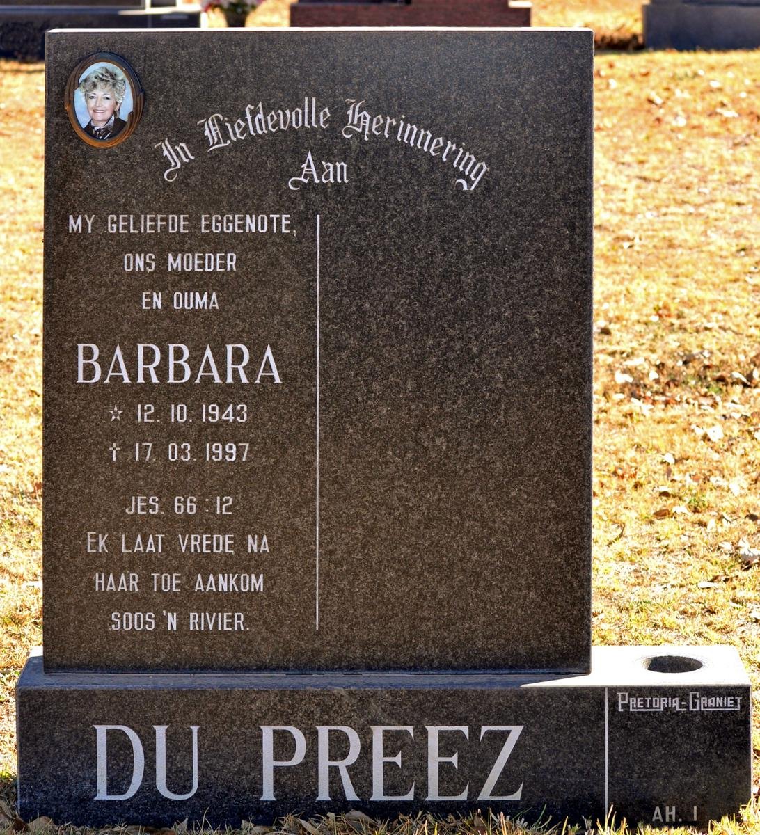 PREEZ Barbara, du 1943-1997