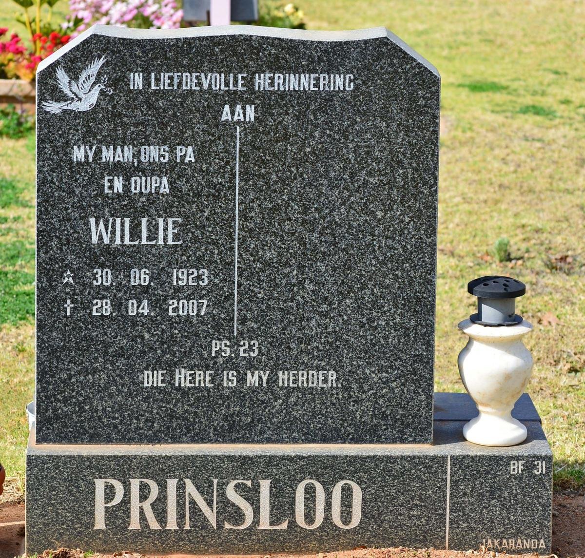 PRINSLOO Willie 1923-2007