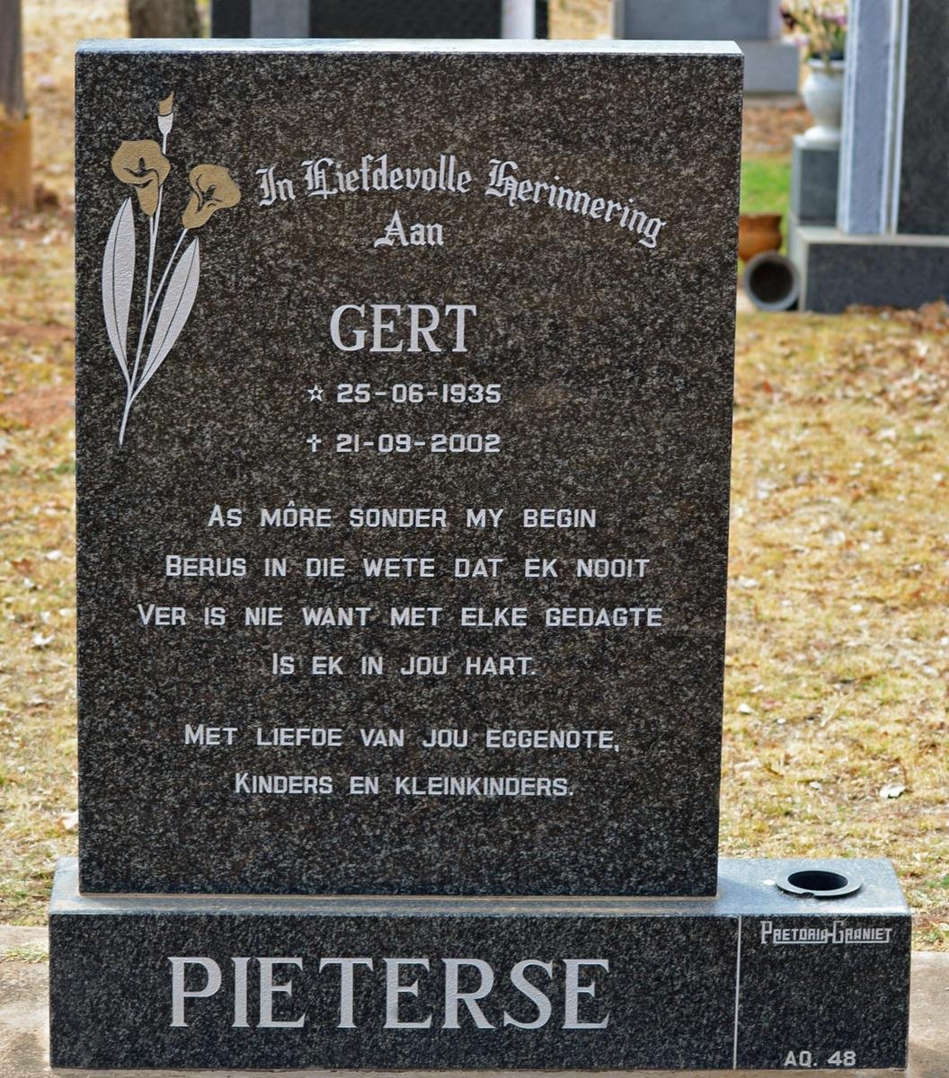 PIETERSE Gert 1935-2002