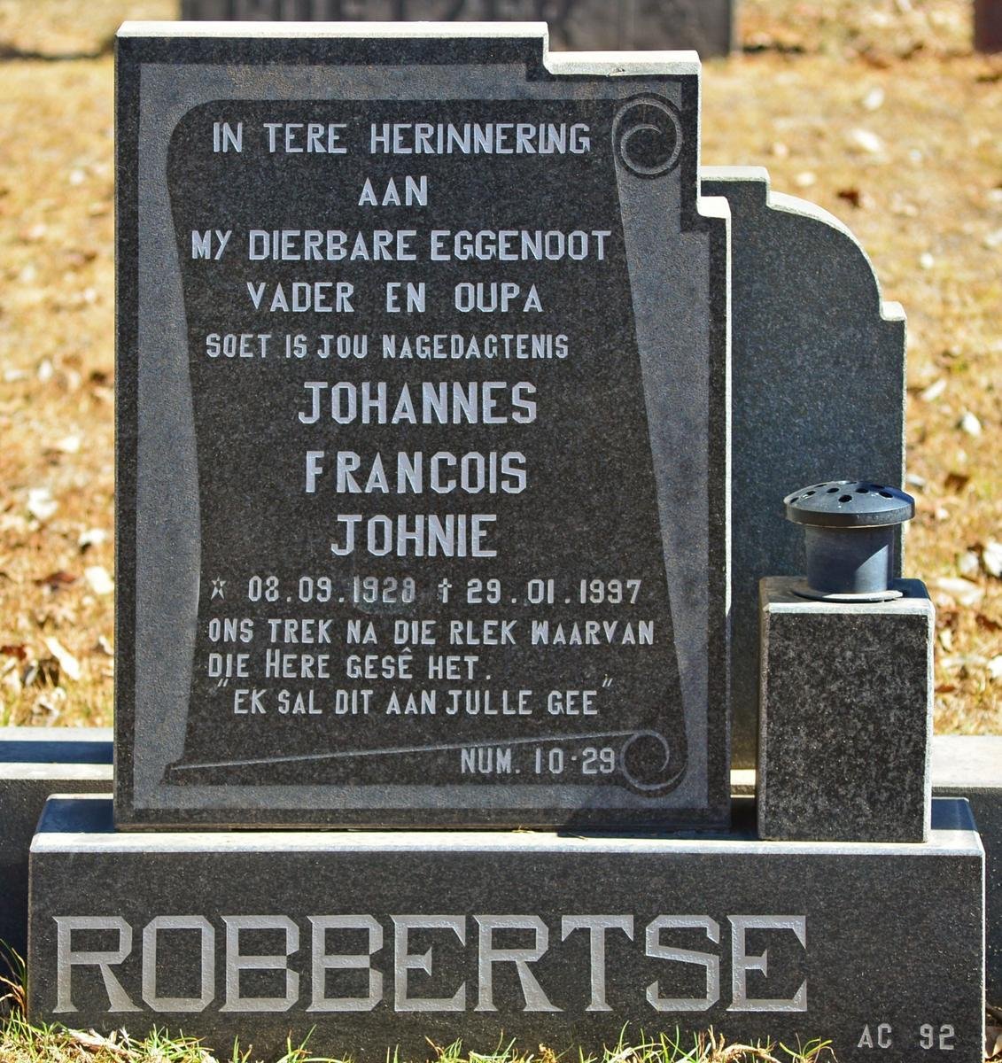 ROBBERTSE Johannes Francois 1929-1997