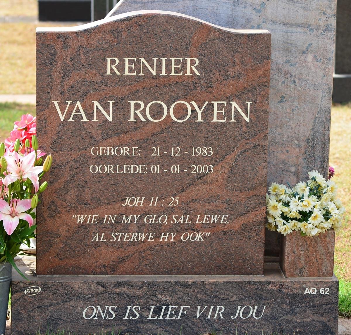 ROOYEN Renier, van 1983-2003