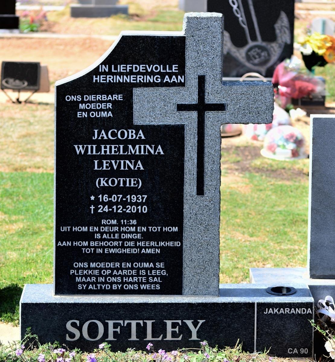 SOFTLEY Jacoba Wilhelmina Levina 1937-2010