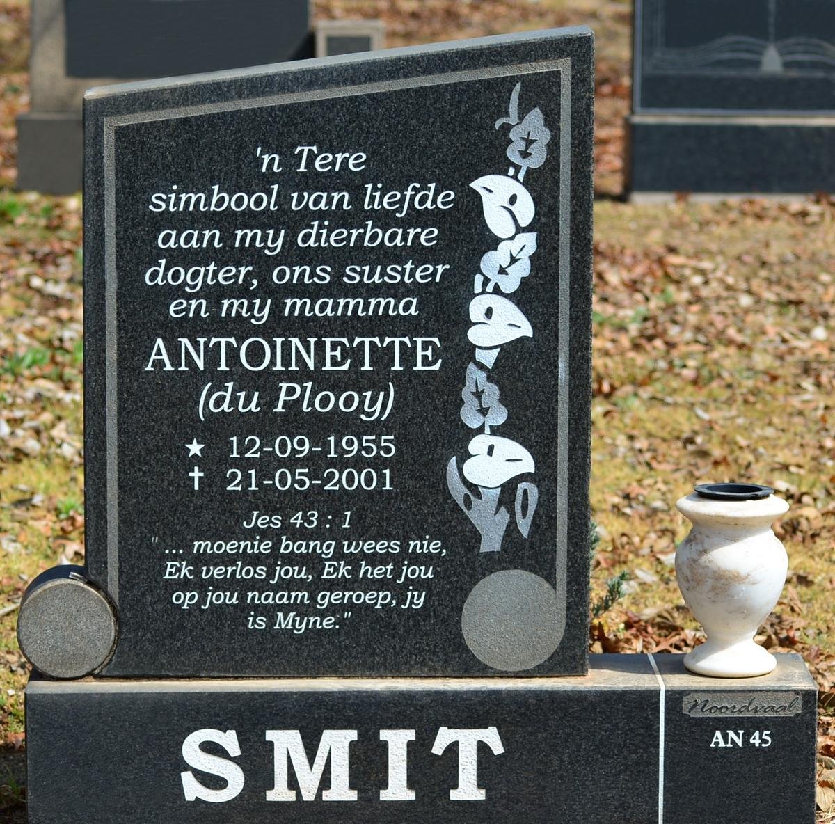 SMIT Antoinette nee DU PLOOY 1955-2001