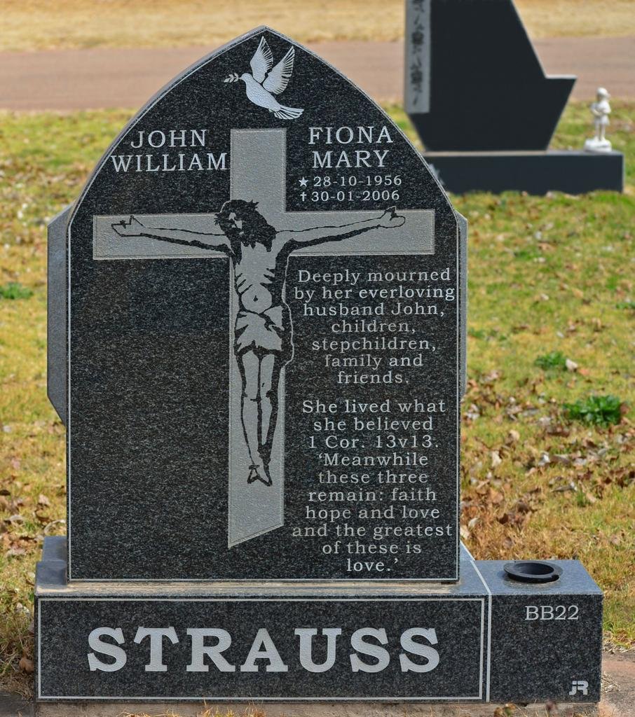 STRAUSS John William &amp; Fiona Mary 1956-2006