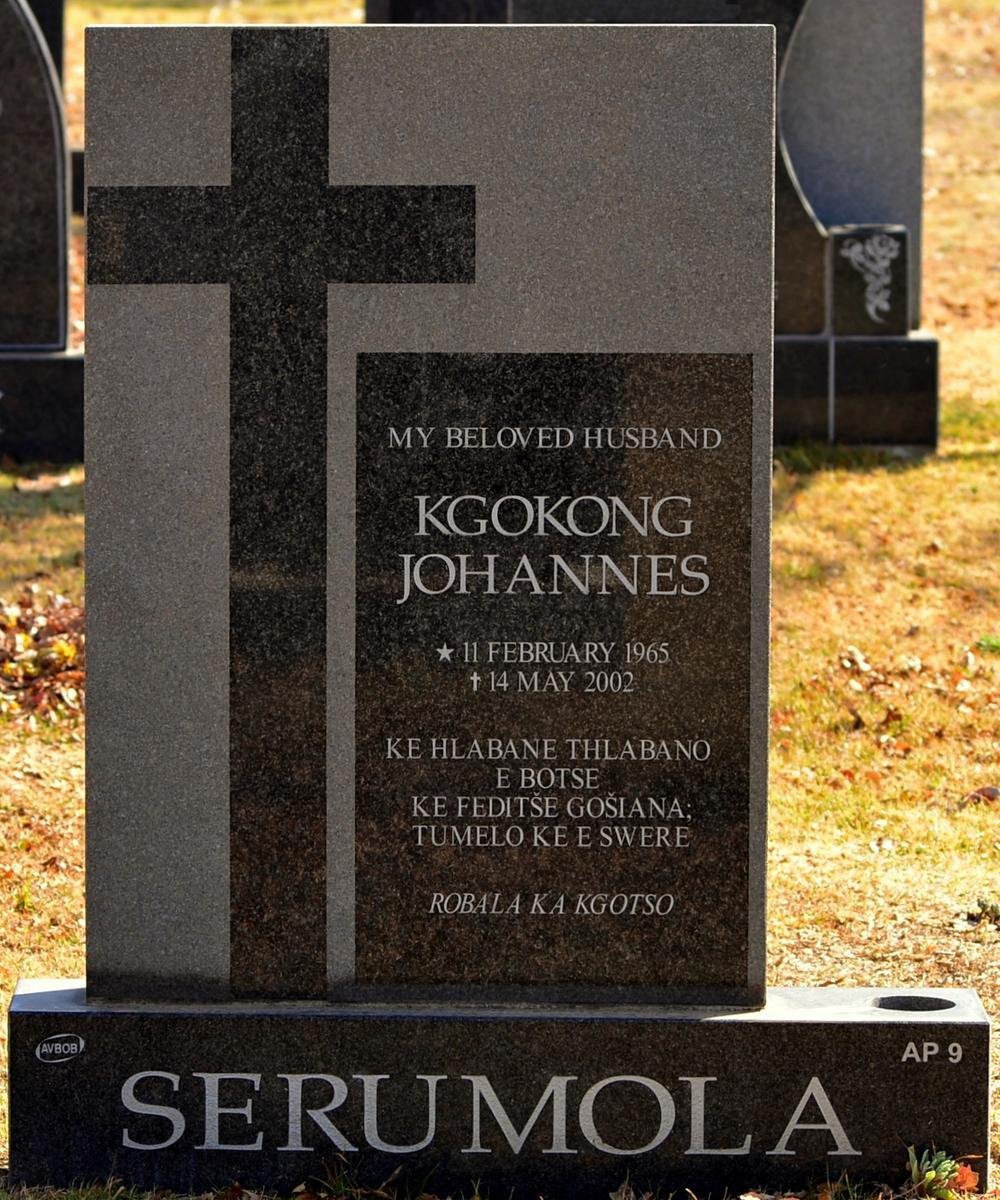 SERUMOLA Kgokong Johannes 1965-2002