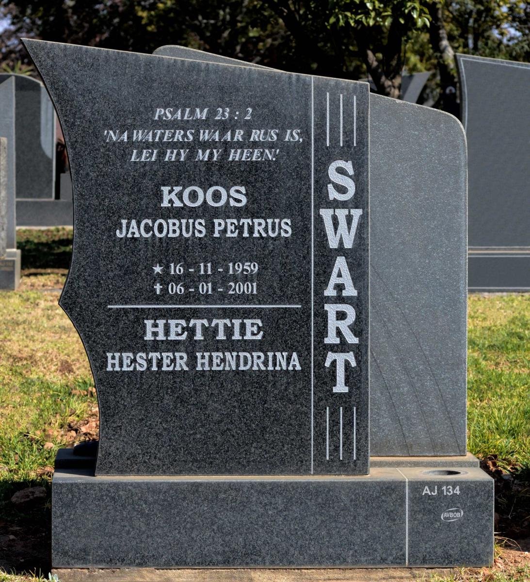 SWART Jacobus Petrus 1959-2001 &amp; Hester Hendrina