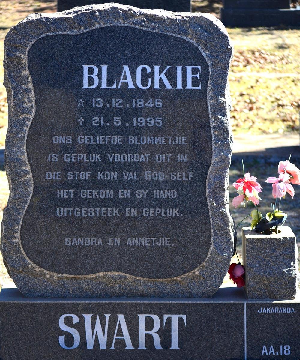 SWART Blackie 1946-1995