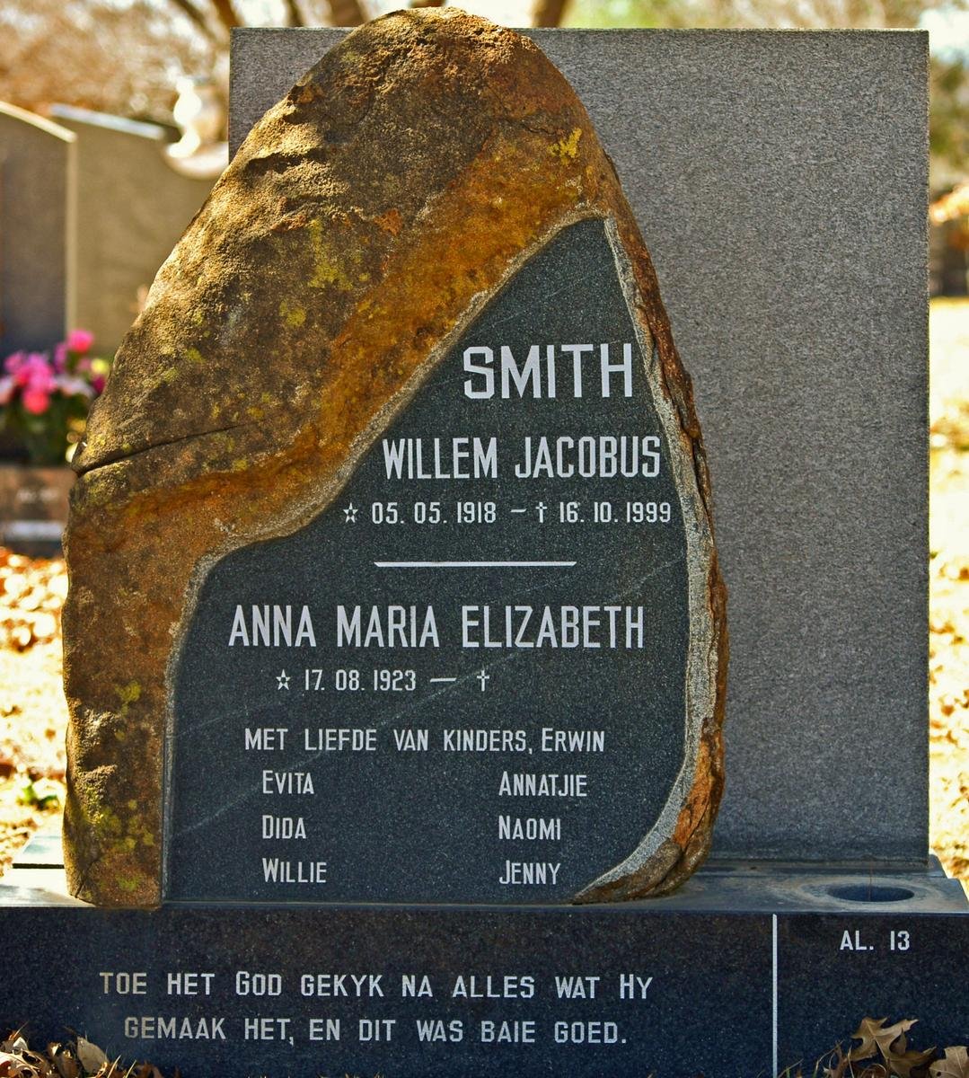 SMITH Willem Jacobus 1918-1999 &amp; Anna Maria Elizabeth 1923-