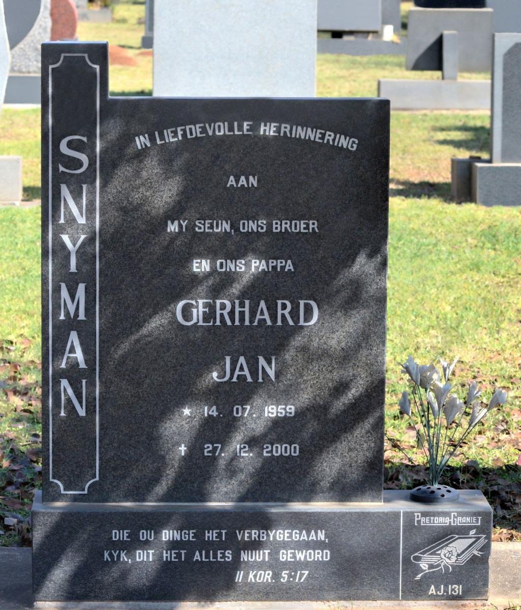 SNYMAN Gerhard Jan 1959-2000