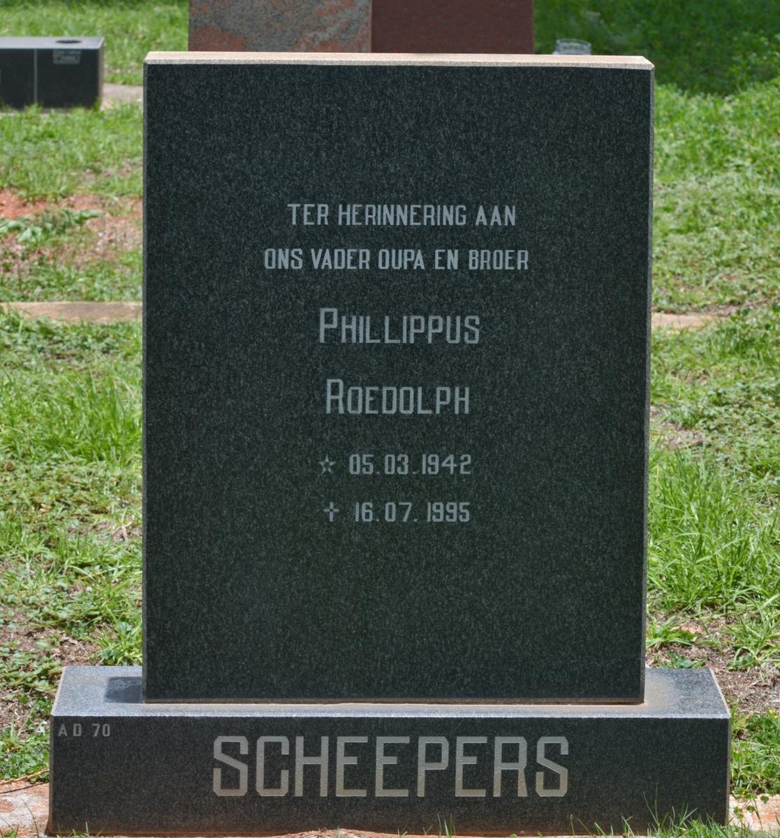SCHEEPERS Phillippus Roedolph 1942-1995