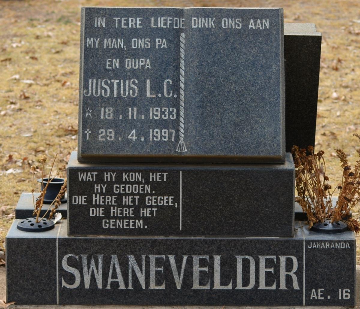 SWANEVELDER Justus L.C. 1933-1997