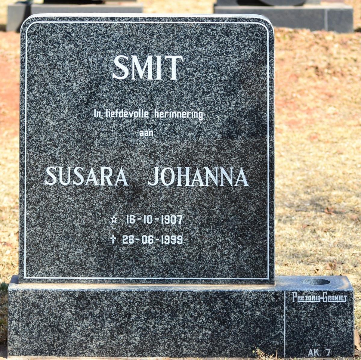 SMIT Susara Johanna 1907-1999