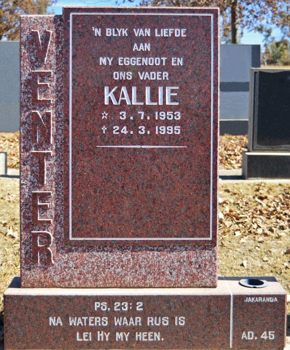 VENTER Kallie 1953-1995