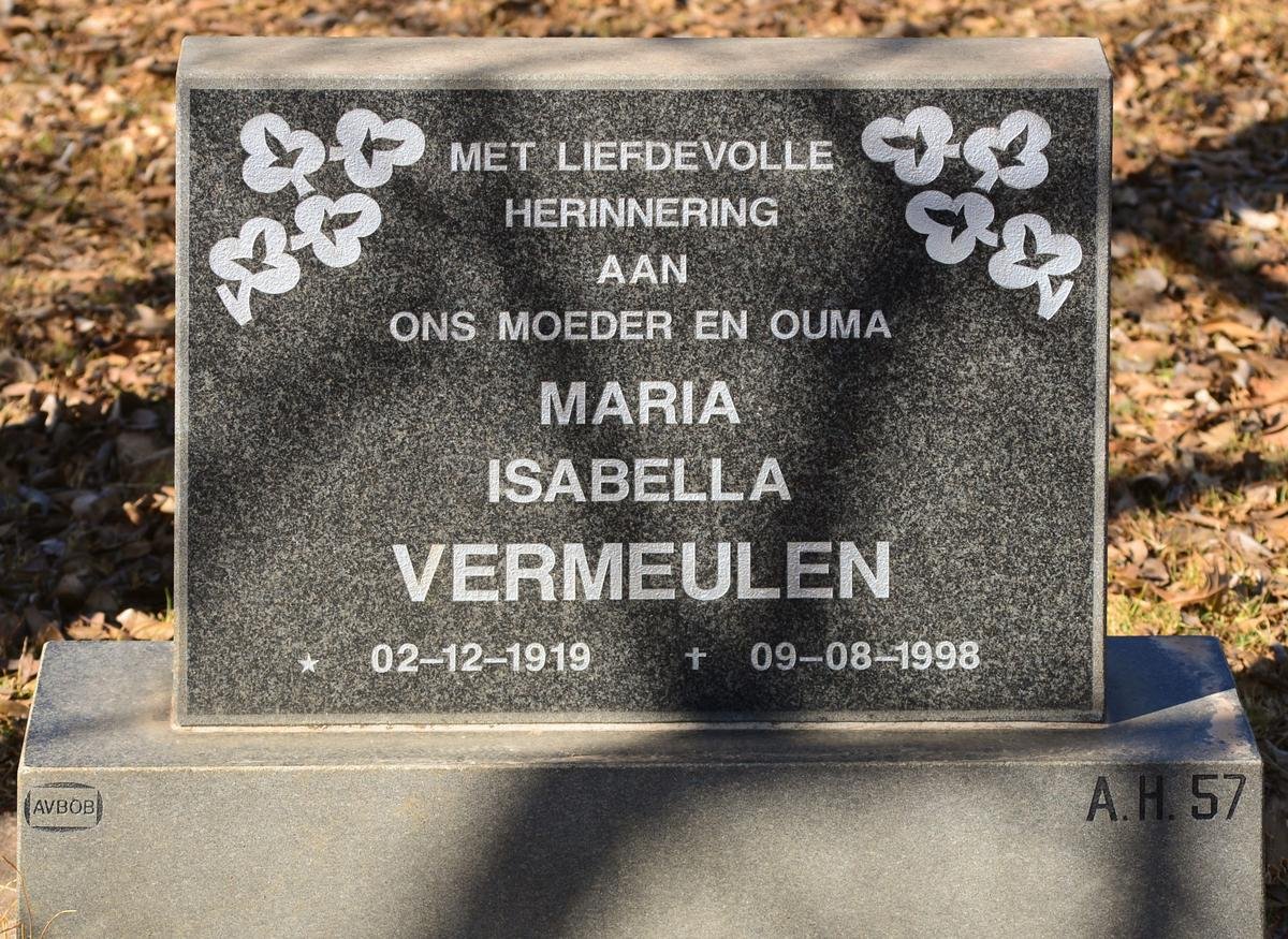 VERMEULEN Maria Isabella 1919-1998