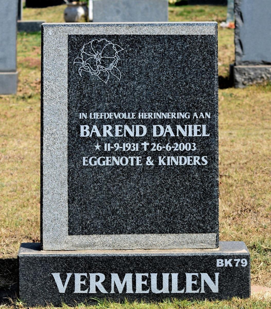 VERMEULEN Barend Daniel 1931-2003