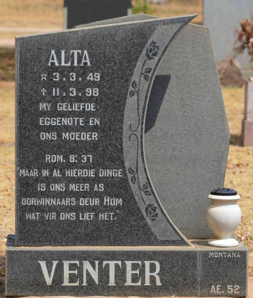 VENTER Alta 1949-1998