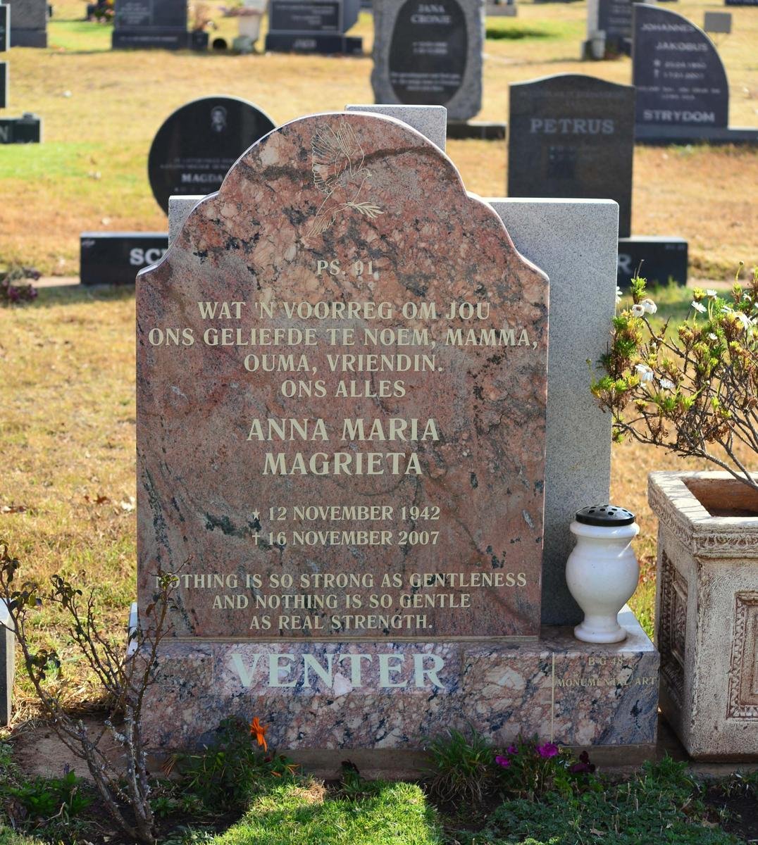 VENTER Anna Maria Magrieta 1942-2007