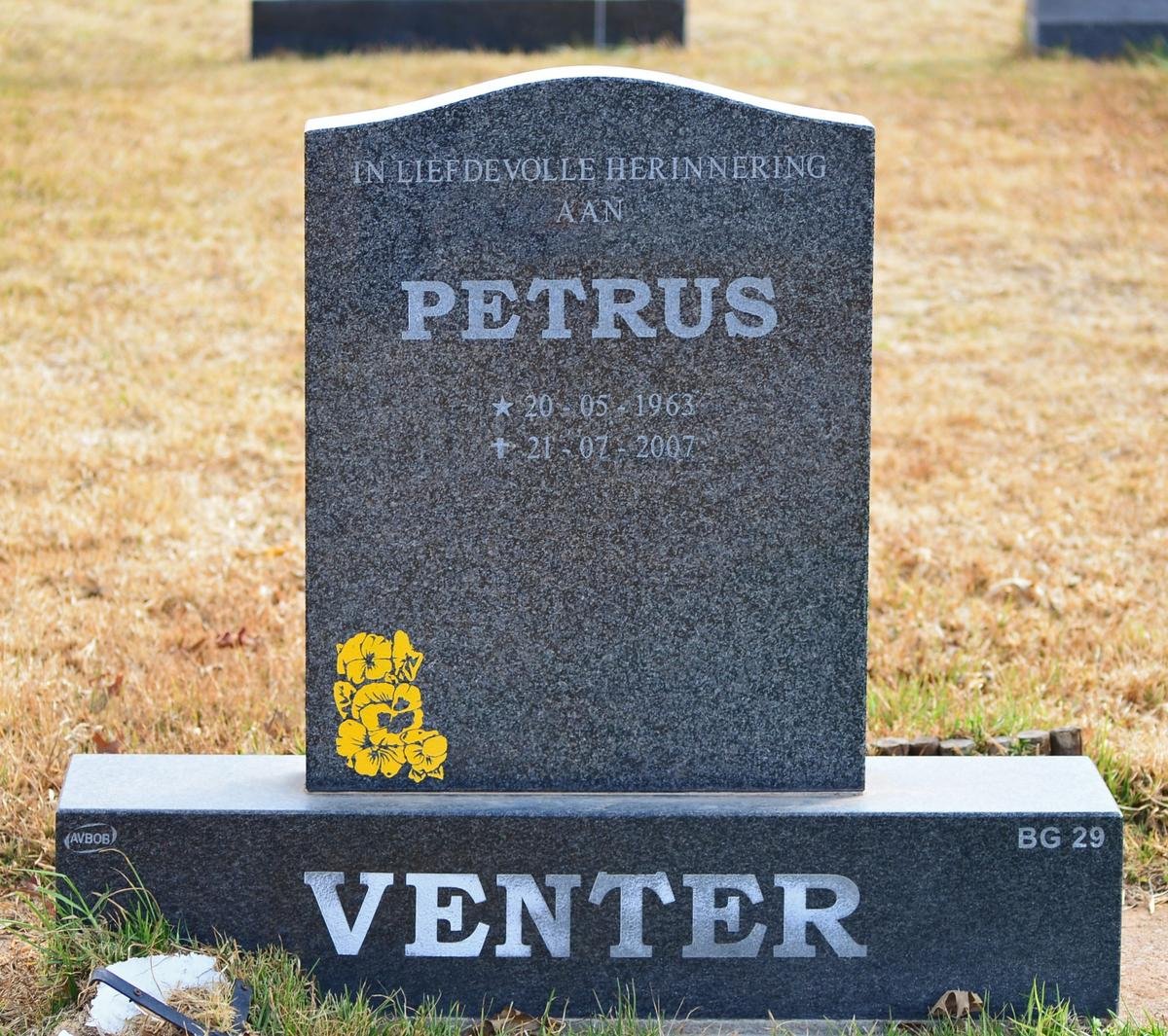 VENTER Petrus 1963-2007
