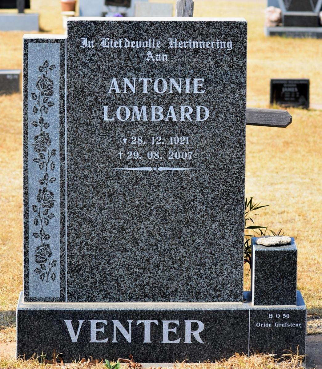 VENTER Antonie Lombard 1921-2007