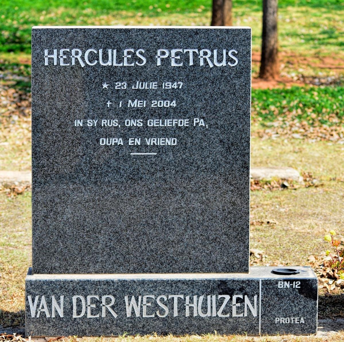 WESTHUIZEN Hercules Petrus, van der 1947-2004