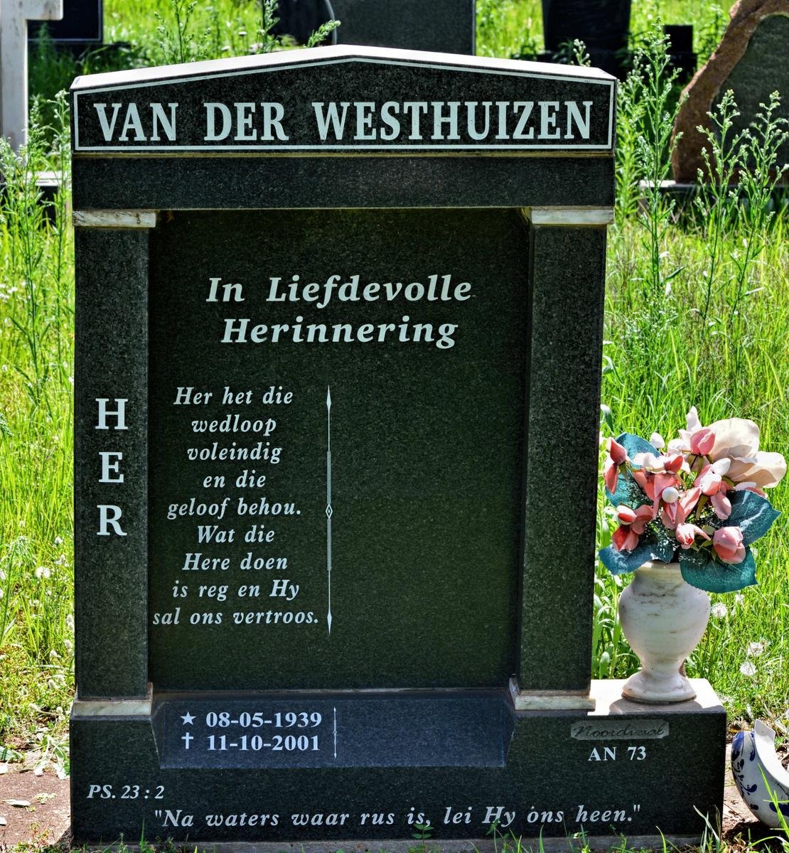 WESTHUIZEN Her, van der 1939-2001