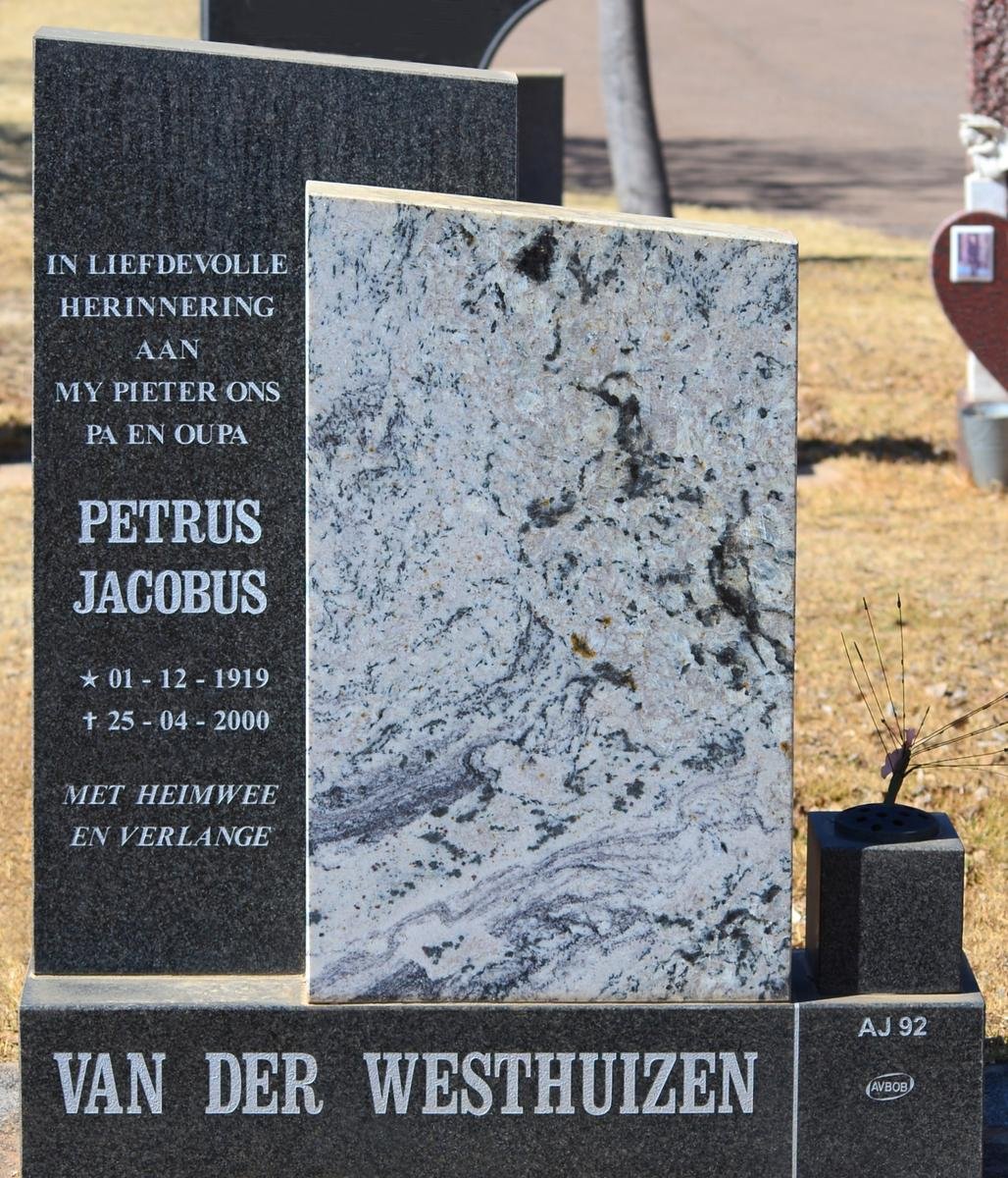 WESTHUIZEN Petrus Jacobus, van der 1919-2000