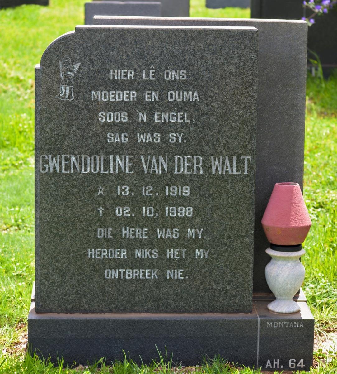 WALT Gwendoline, van der 1919-1998