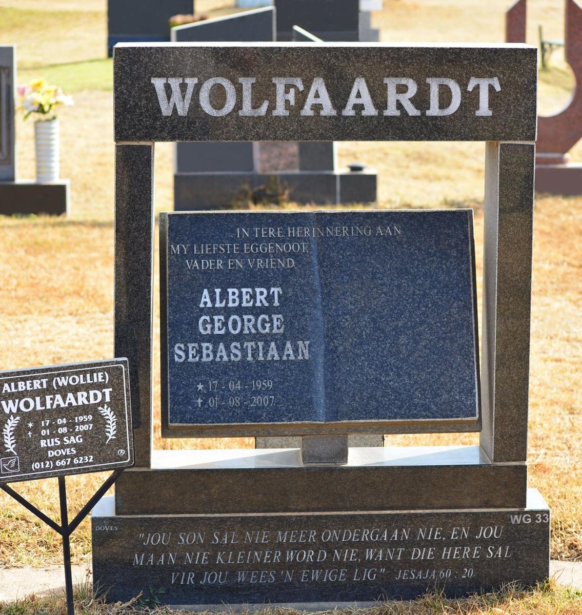 WOLFAARDT Albert George Sebastiaan 1959-2007
