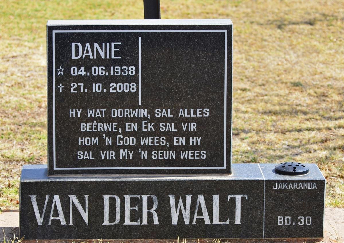 WALT Danie, van der 1938-2008