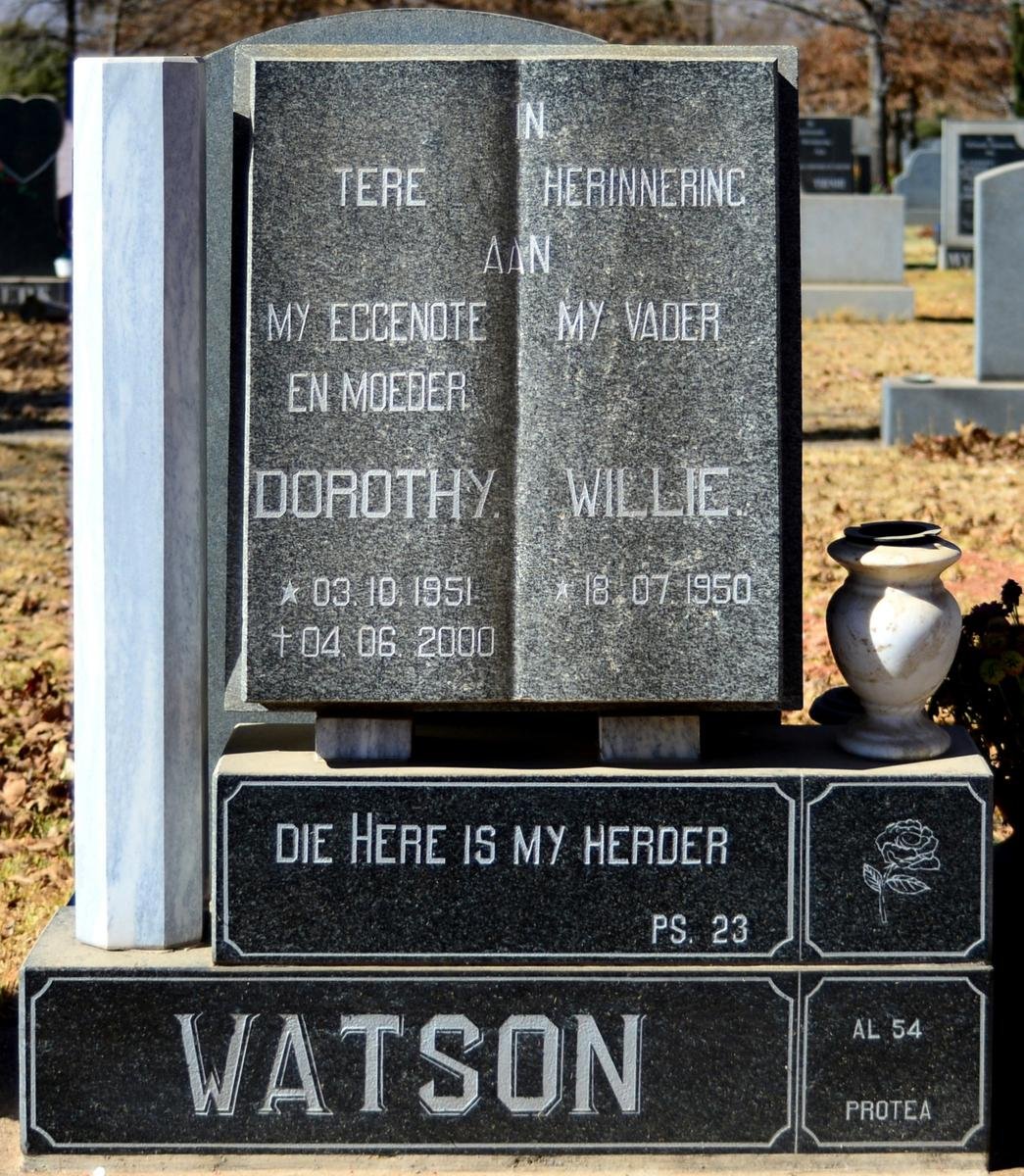 WATSON Willie 1950- &amp; Dorothy 1951-2000