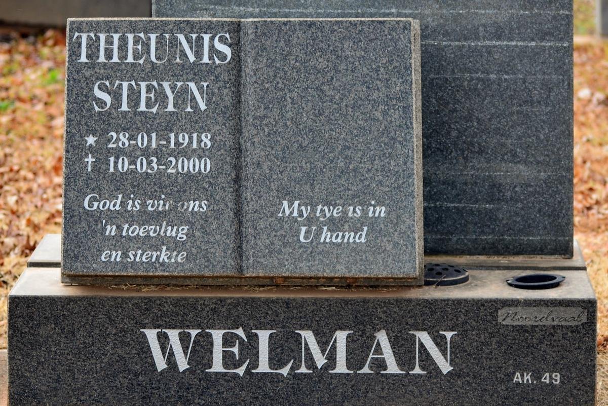 WELMAN Theunis Steyn 1918-2000