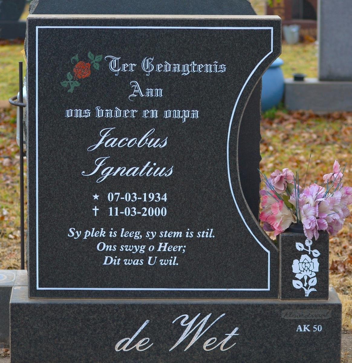 WET Jacobus Ignatius, de 1934-2000
