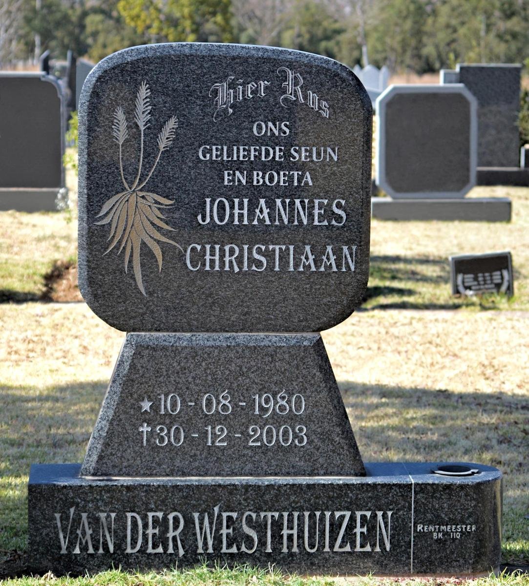 WESTHUIZEN Johannes Christiaan, van der 1980-2003