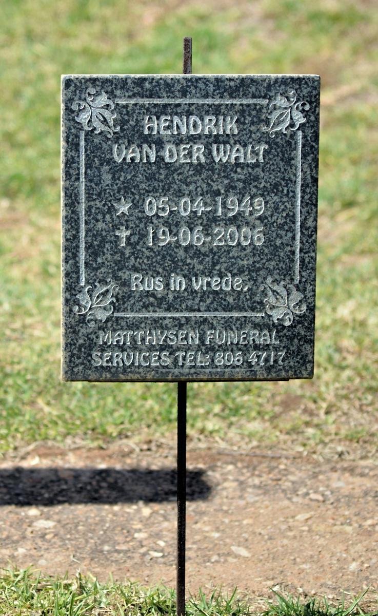 WALT Hendrik, van der 1949-2006