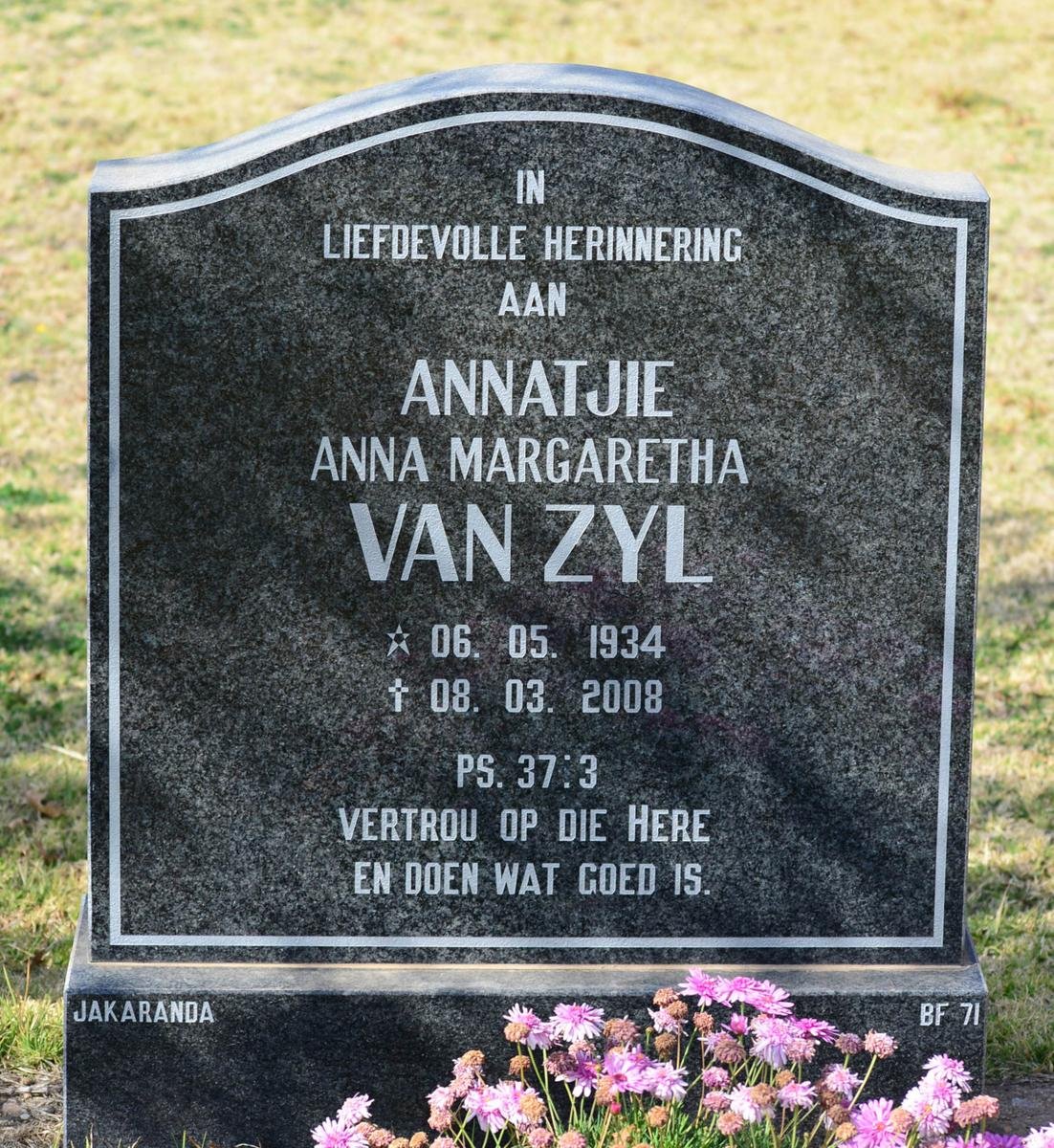 ZYL Anna Margaretha, van 1934-2008