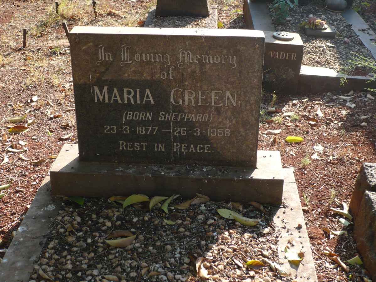 GREEN Maria nee SHEPPARD 1877-1958