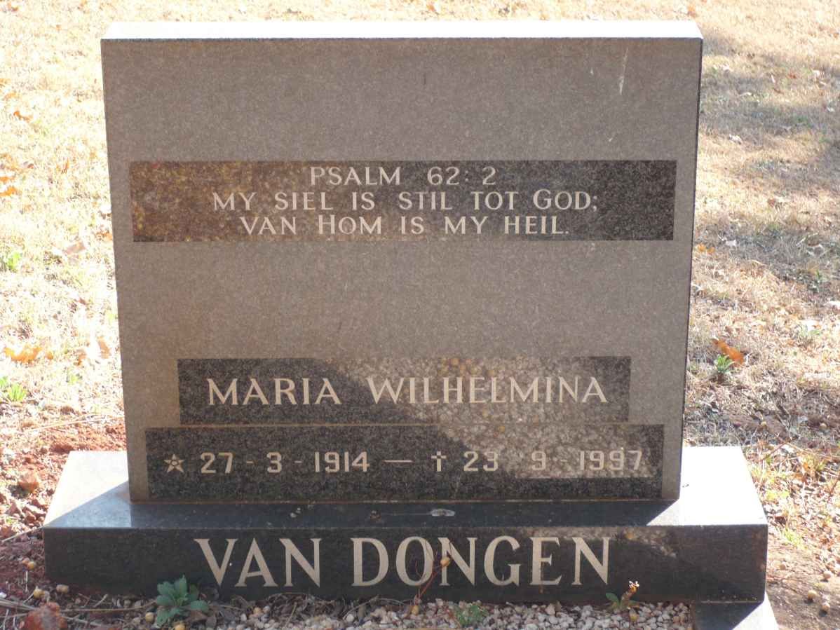 DONGEN Maria Wilhelmina, van 1914-1997