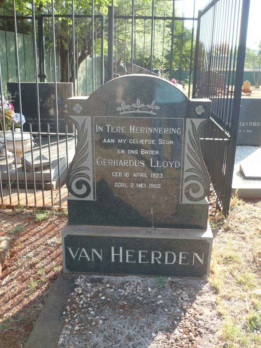 HEERDEN Gerhardus Lloyd, van 1923-1960