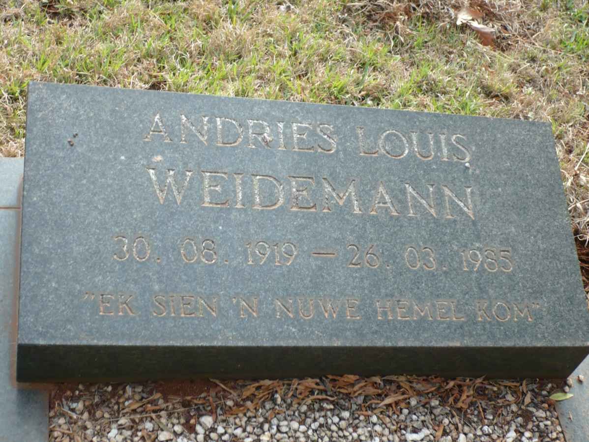 WEIDEMANN Andries Louis 1919-1985