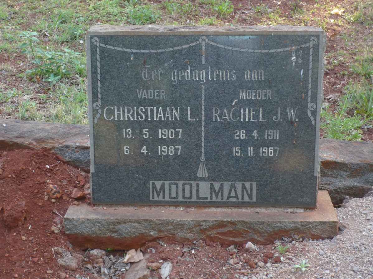 MOOLMAN Christiaan L. 1907-1987 &amp; Rachel J.W. 1911-1967