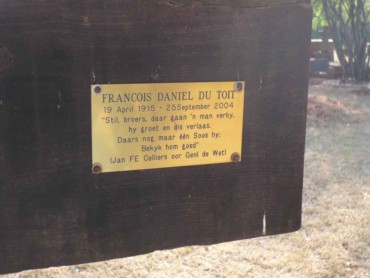 TOIT Francois Daniel, du 1915-2004