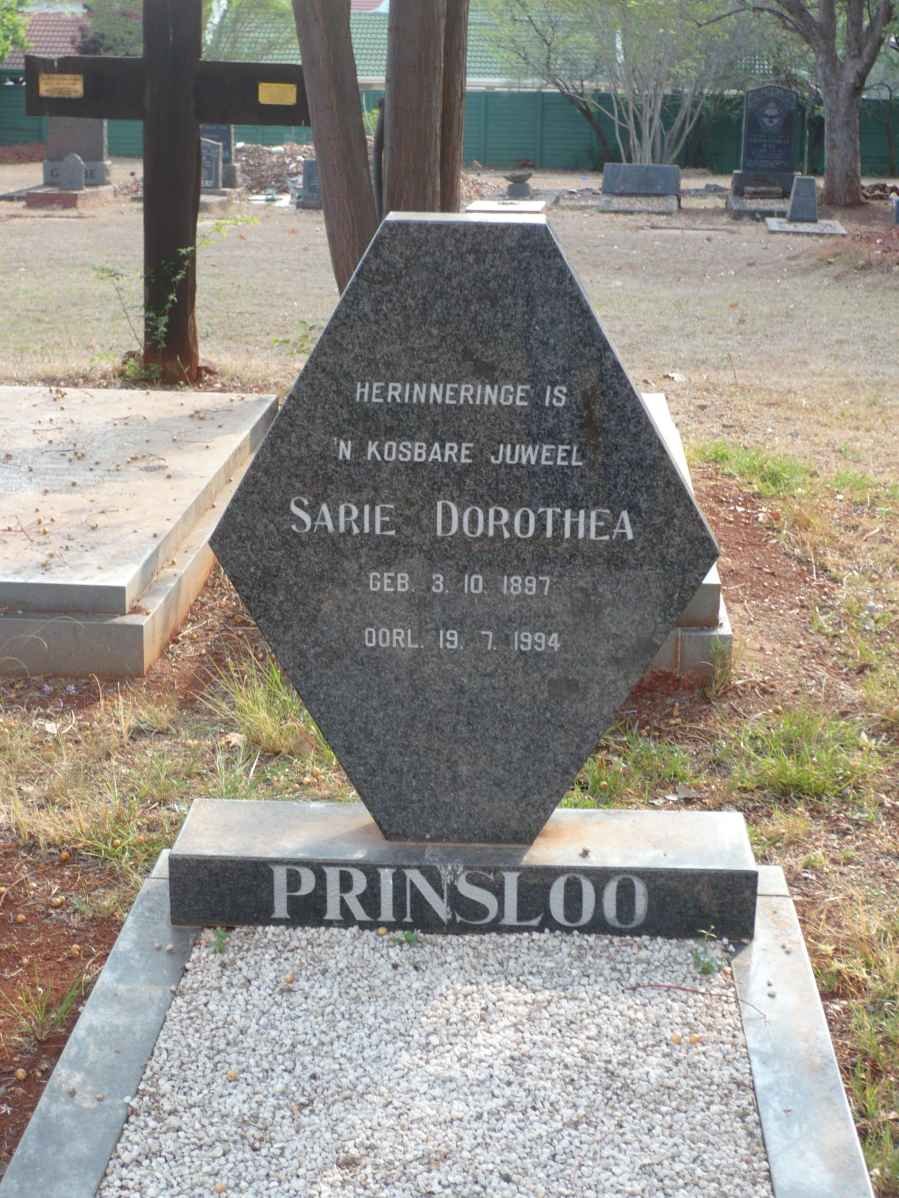 PRINSLOO Sarie Dorothea 1897-1994